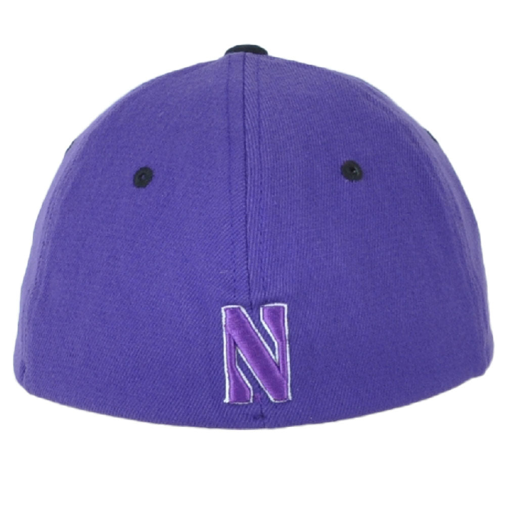 NCAA Zephyr Northwestern Wildcats Adult Curved Bill Fitted Stretch Hat Cap