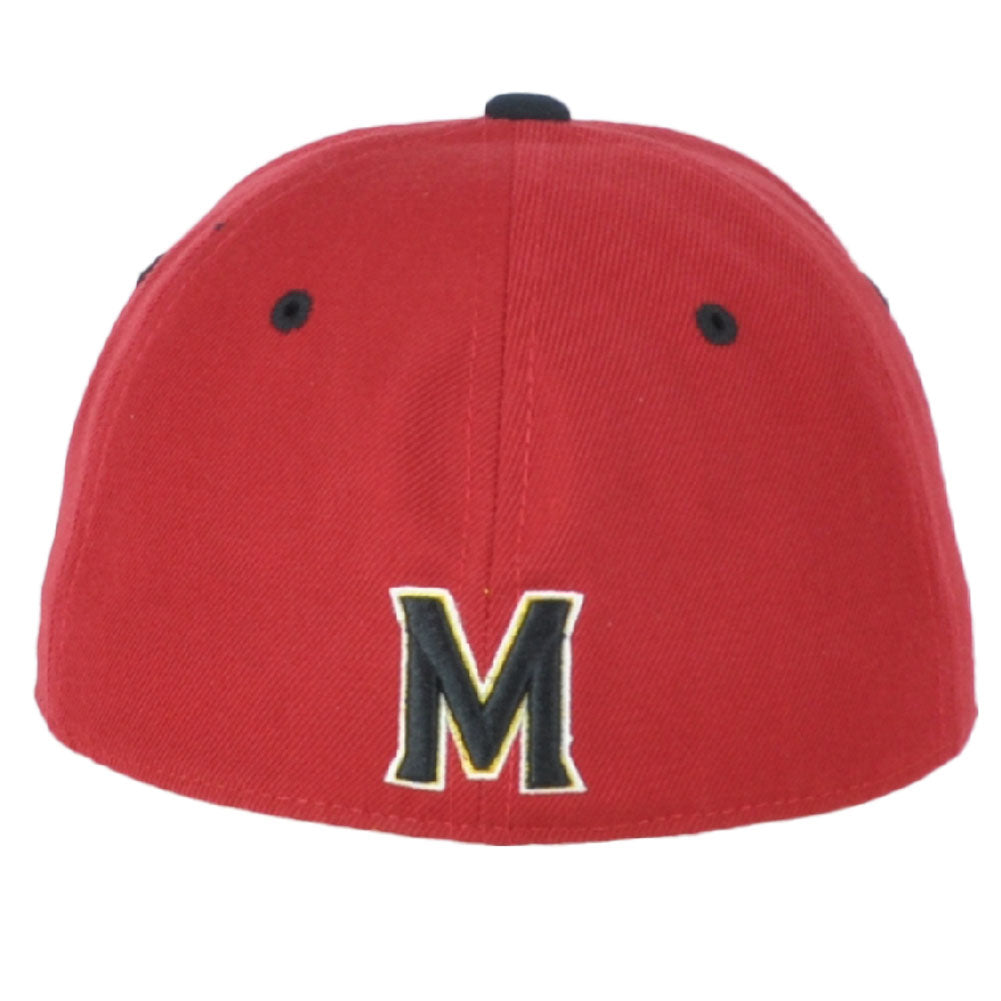 NCAA Zephyr Maryland Terrapins Adult Men Red Curved Bill Fitted Size Hat Cap