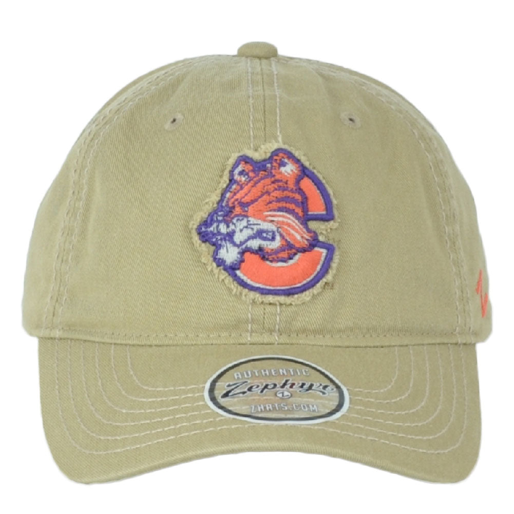 NCAA Zephyr Clemson Tigers Patriarch Adjustable Men Curved Bill Khaki Hat Cap
