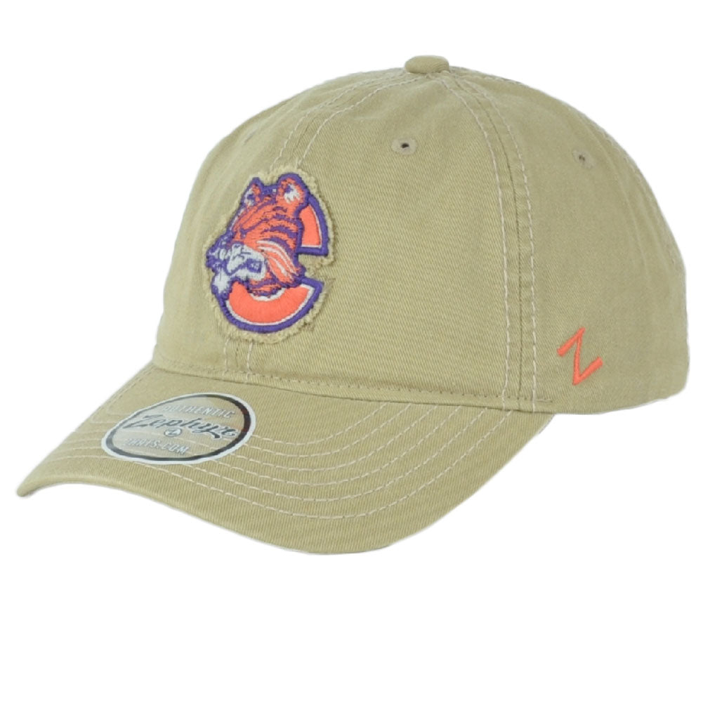 NCAA Zephyr Clemson Tigers Patriarch Adjustable Men Curved Bill Khaki Hat Cap