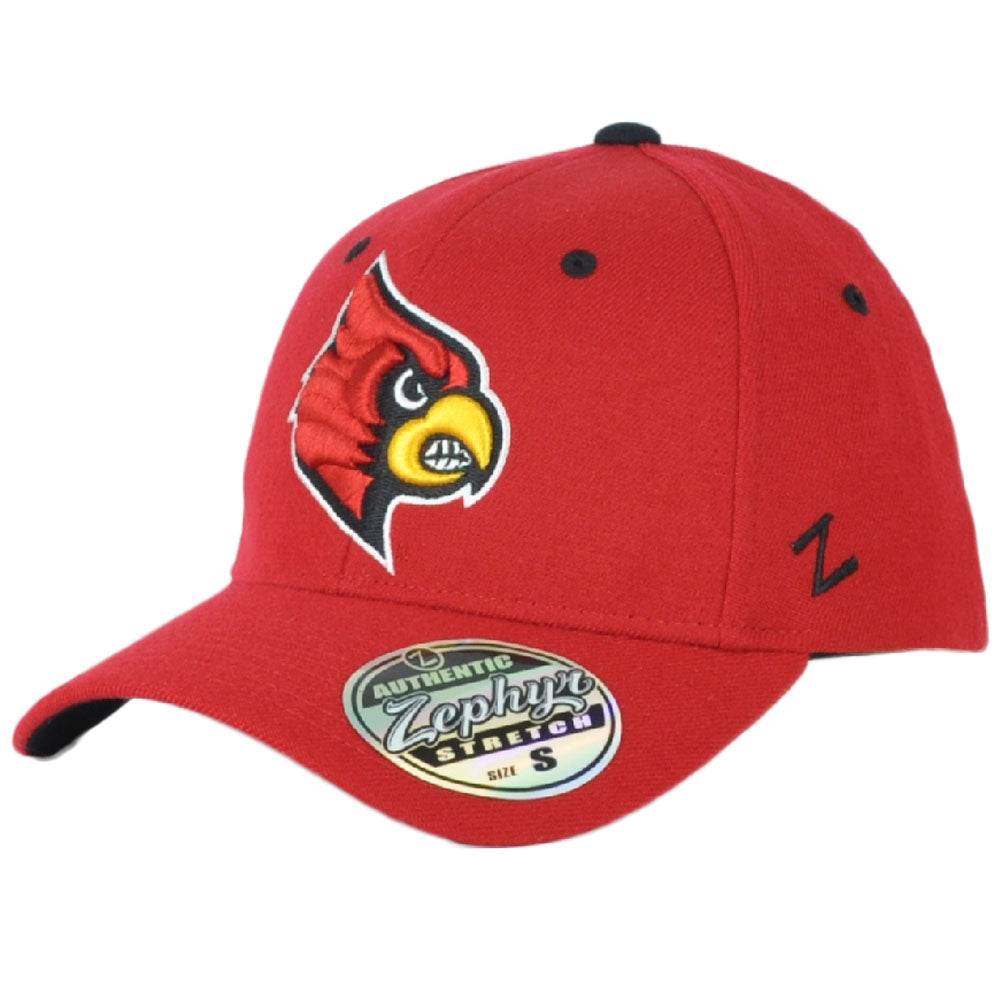 NCAA Zephyr Louisville Cardinals Red Fitted Stretch Men Adults Hat Cap