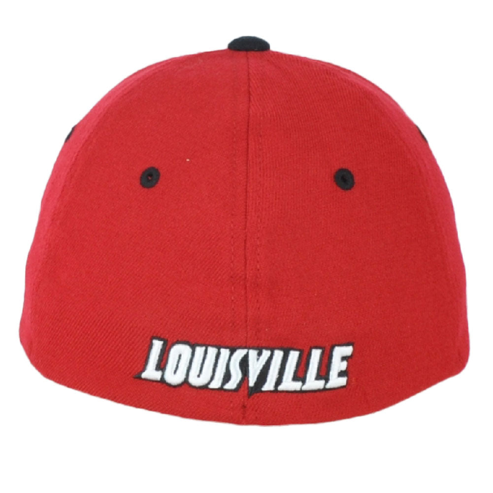 NCAA Zephyr Louisville Cardinals Red Fitted Stretch Men Adults Hat Cap