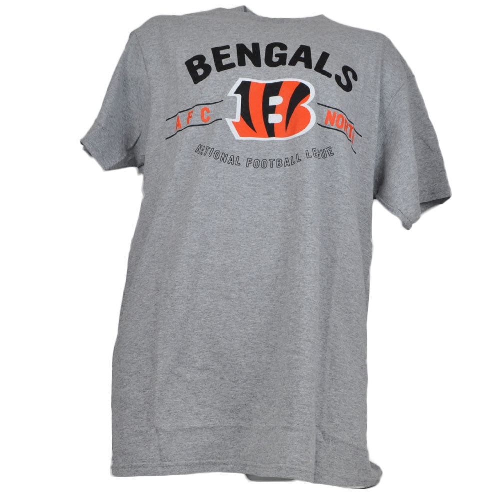 NFL Cincinnati Bengals Crew Neck Men Block Gray Tshirt Tee Short Sleeve