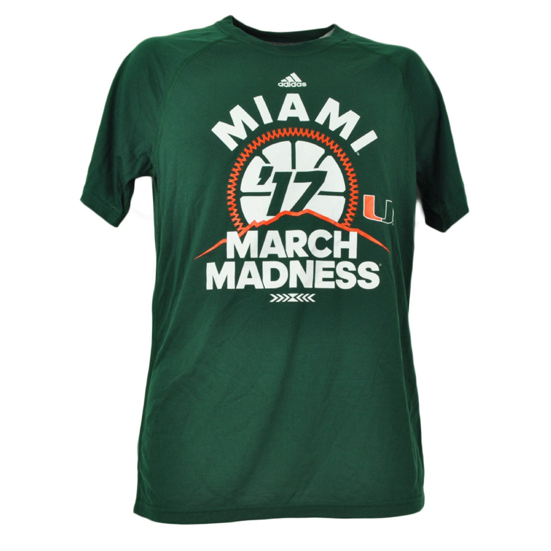 NCAA Miami Hurricanes March Madness 17 Mens Short Sleeve Green Tshirt Tee Canes