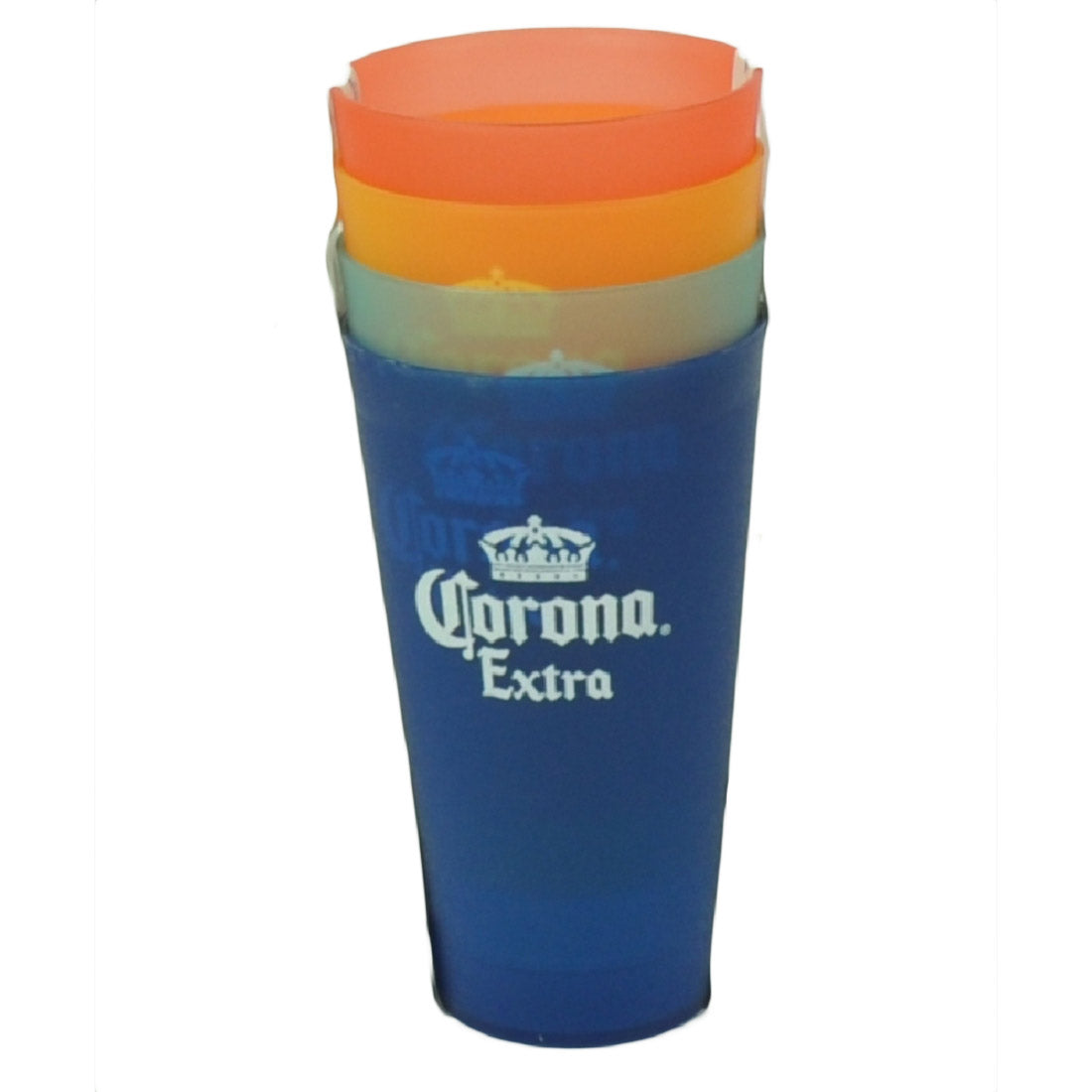 Corona Extra Multi Color Plastic Cup Set of 4 Beverage Drink Cerveza Beer Gift