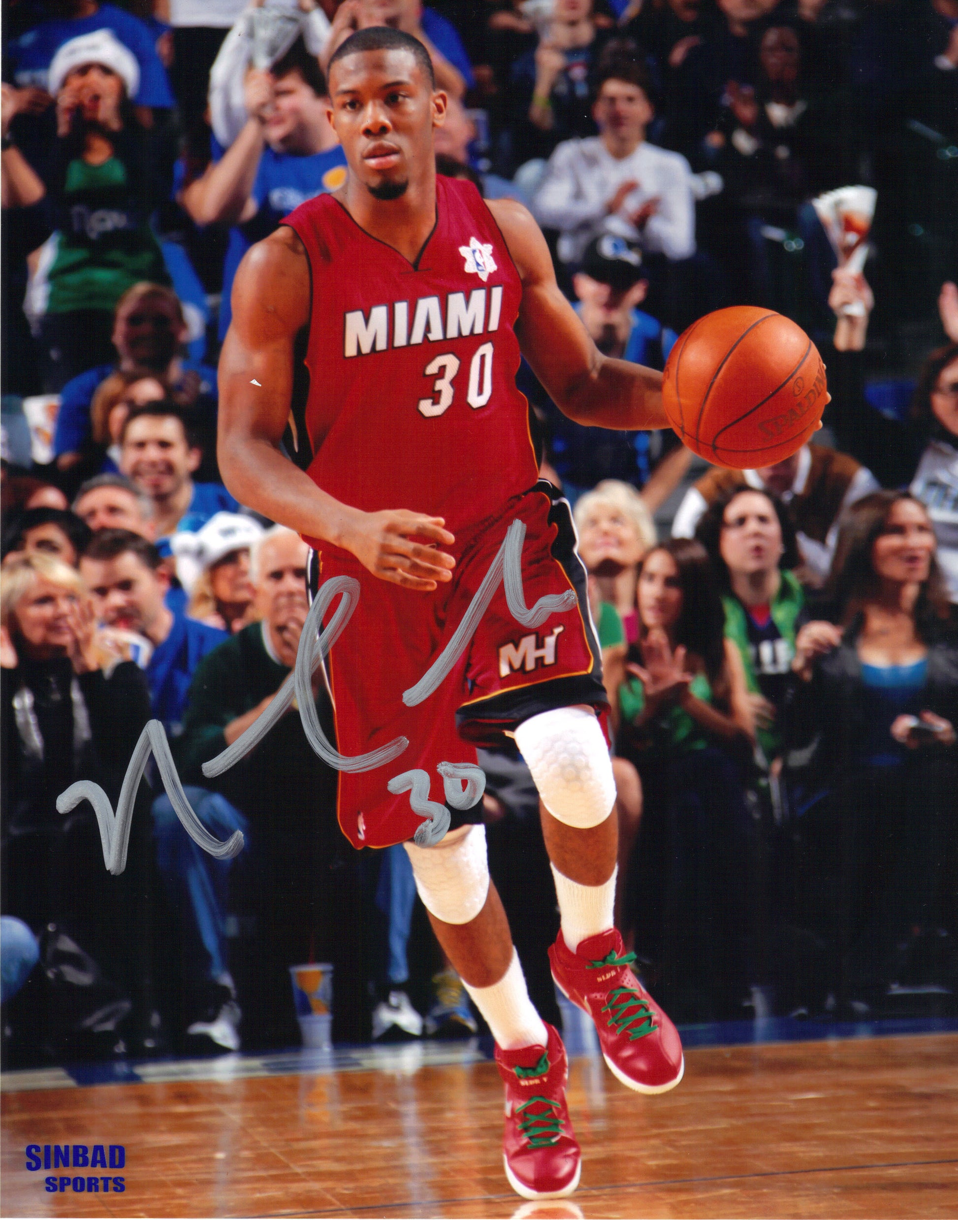 NBA Miami Heat Norris Cole #30 Autographed Picture 8x10 Signed Red Jersey