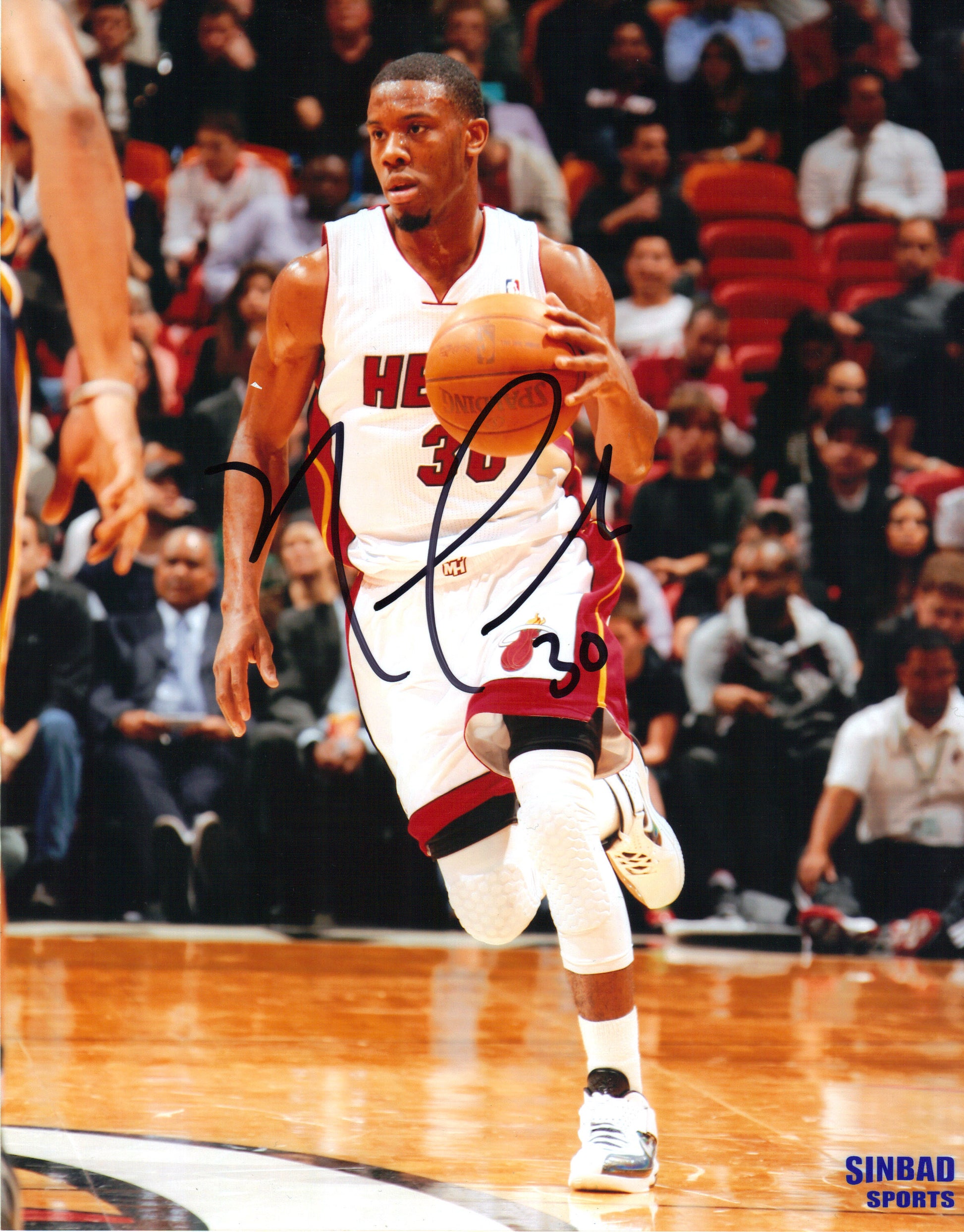 NBA Miami Heat Norris Cole #30 Autographed Picture 8x10 Signed Photo Dribble