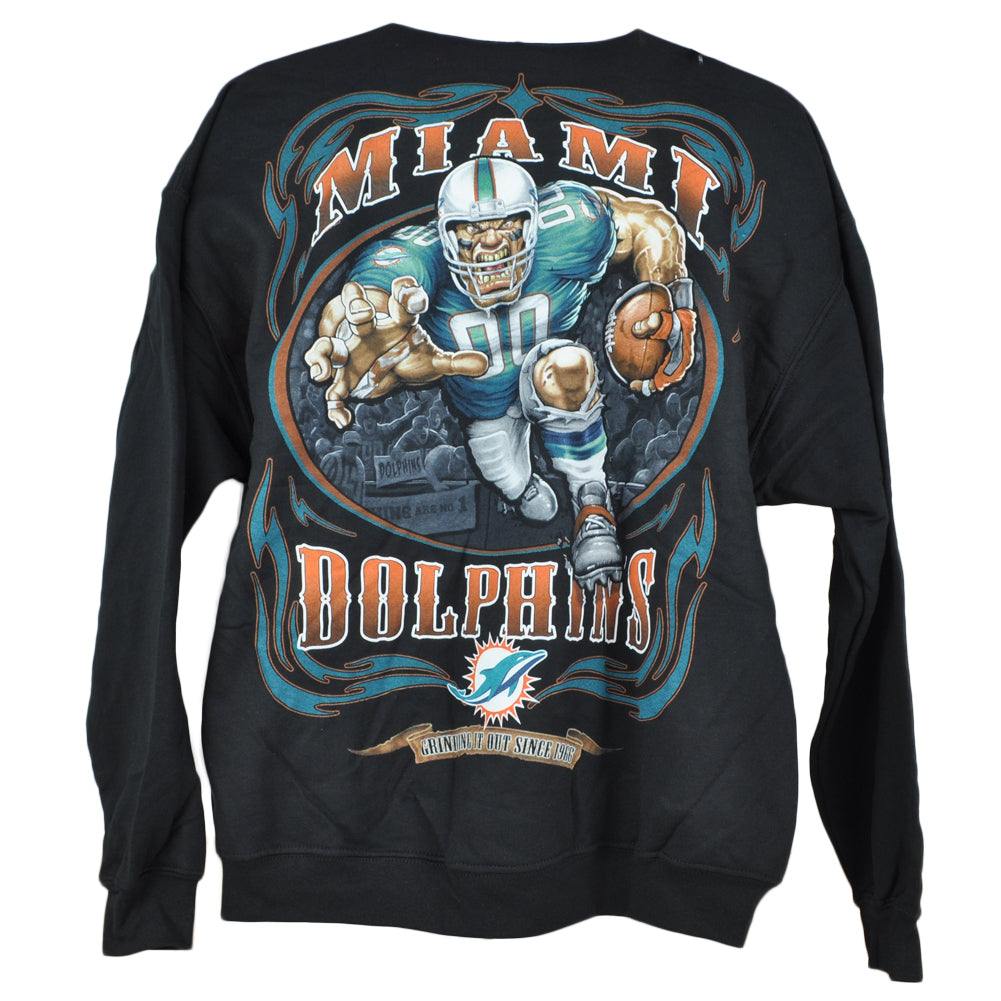 NFL Miami Dolphins Hoodie Sweatshirt Sweater Long Sleeve Black Adult Men