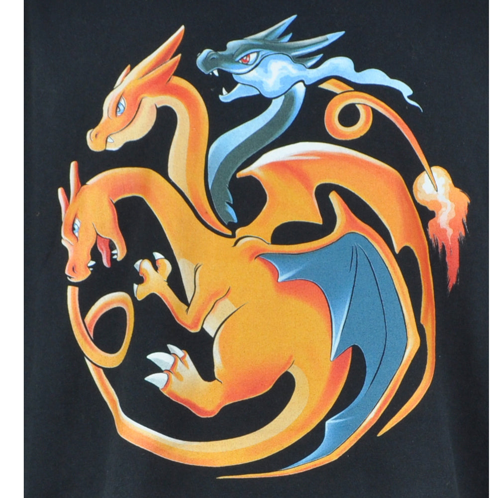 Three Headed Dragons Novelty Game Adult Crew Neck Short Sleeve Tshirt Tee