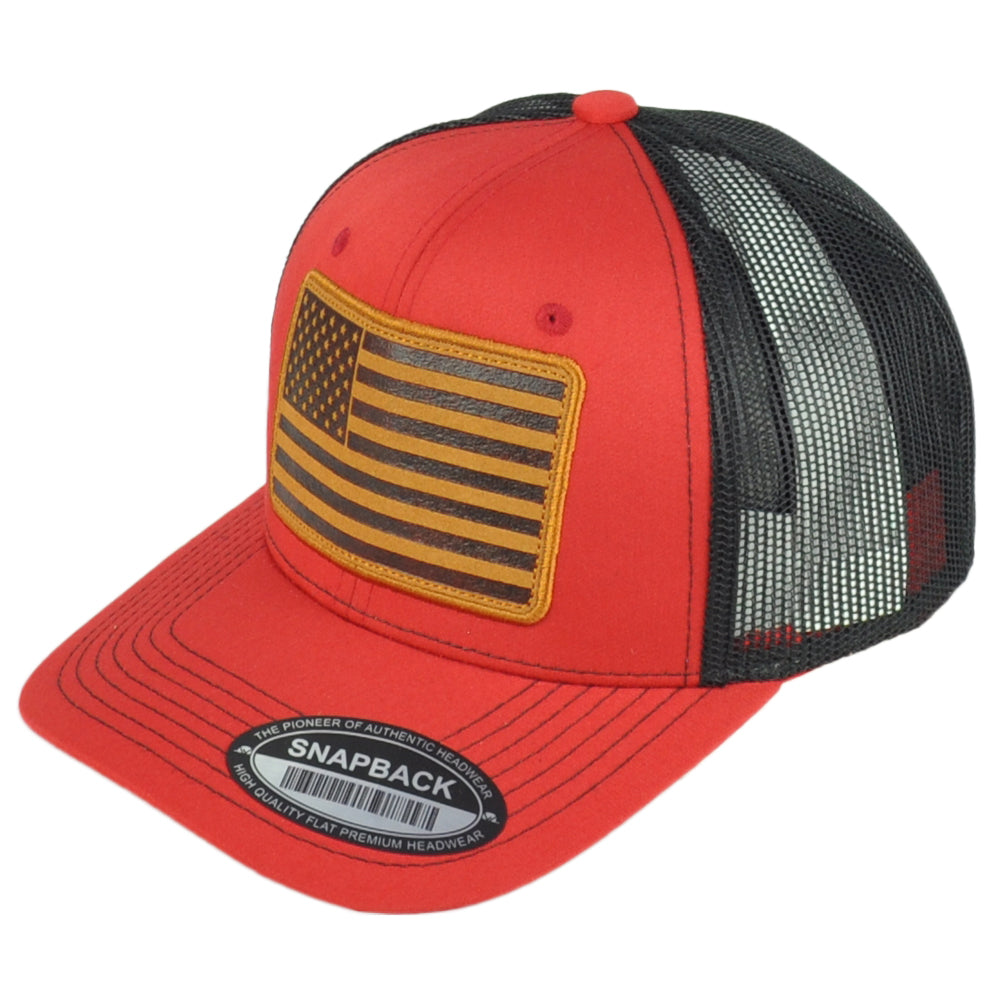 United States USA Flag Patch Mesh Trucker American Snapback Curved Bill Hat Cap