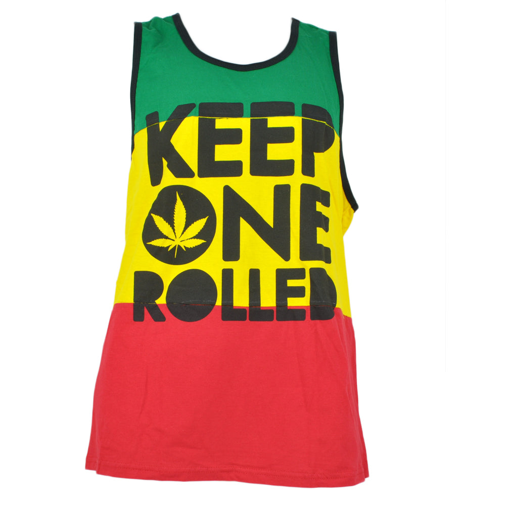 Spencers Keep One Rolled Weed Marijuana Colorful Men Adult Tank Top Tee