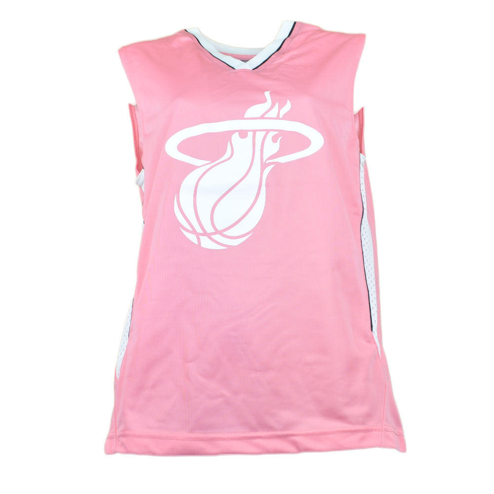 NBA Miami Heat Logo Jersey Tank Top Basketball Pink V-Neck Youth Girls Size