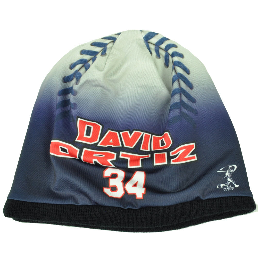 Boston Red Sox Mens Baseball Knit Beanie Cuffless Blue White David Ortiz 34