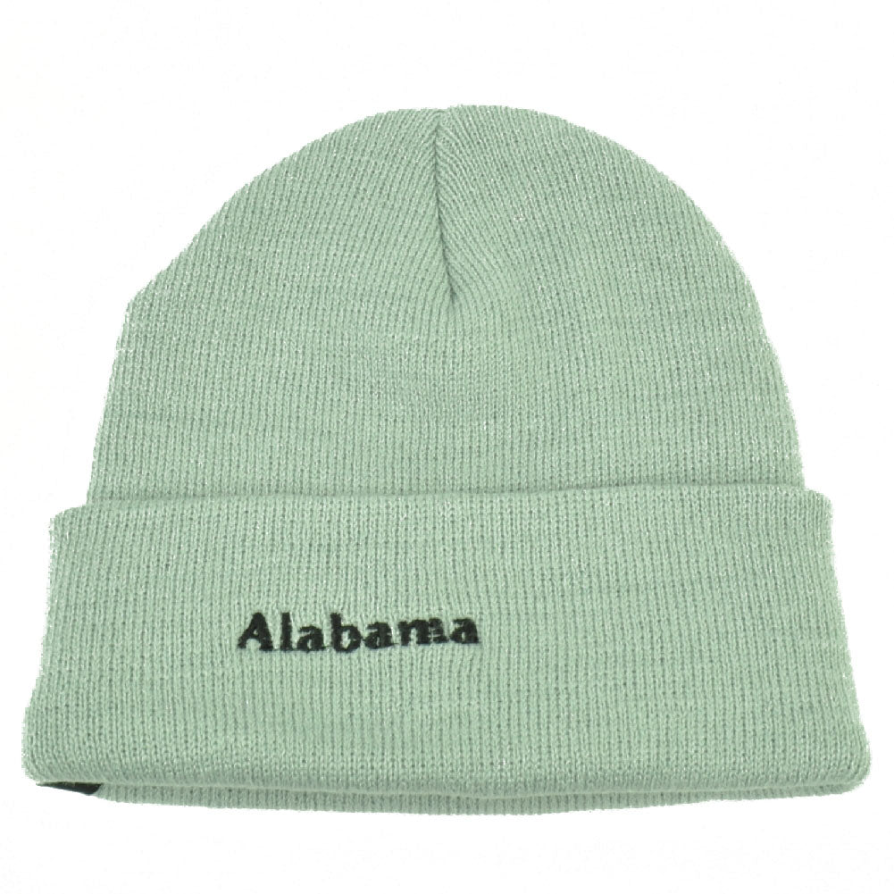 Alabama Bama Cuffed Knit Beanie Gray Hat Deer State Heart of Dixie Skully Acrylic