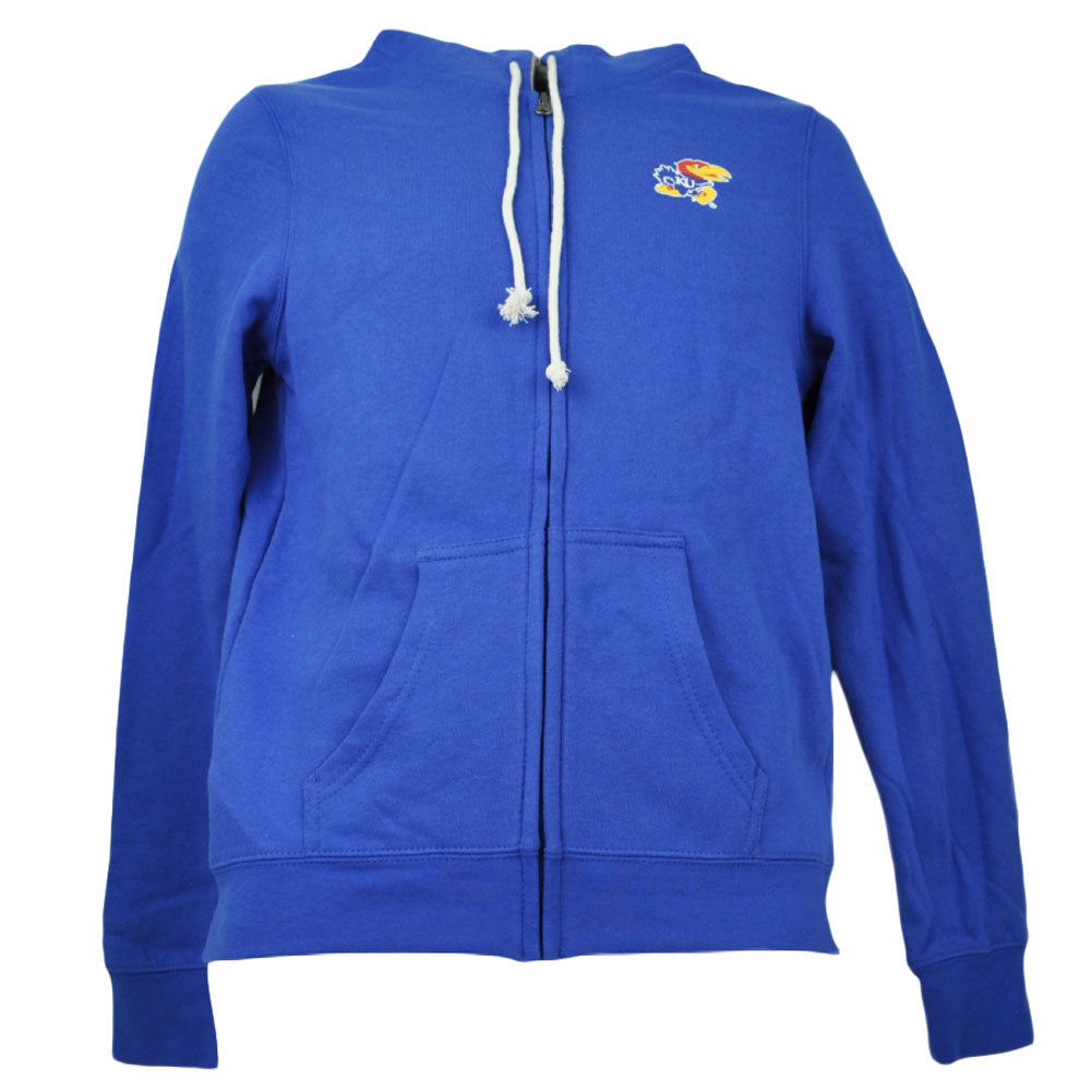 NCAA Kansas Jayhawks Hoodie Jacket Zipper Womens Ladies Royal Blue Front Pockets