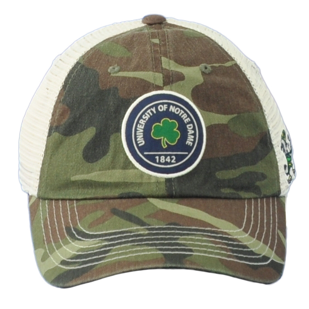NCAA Captivating Notre Dame Fightin Irish 1842 Trucker Mesh Camo Adults Hat Cap