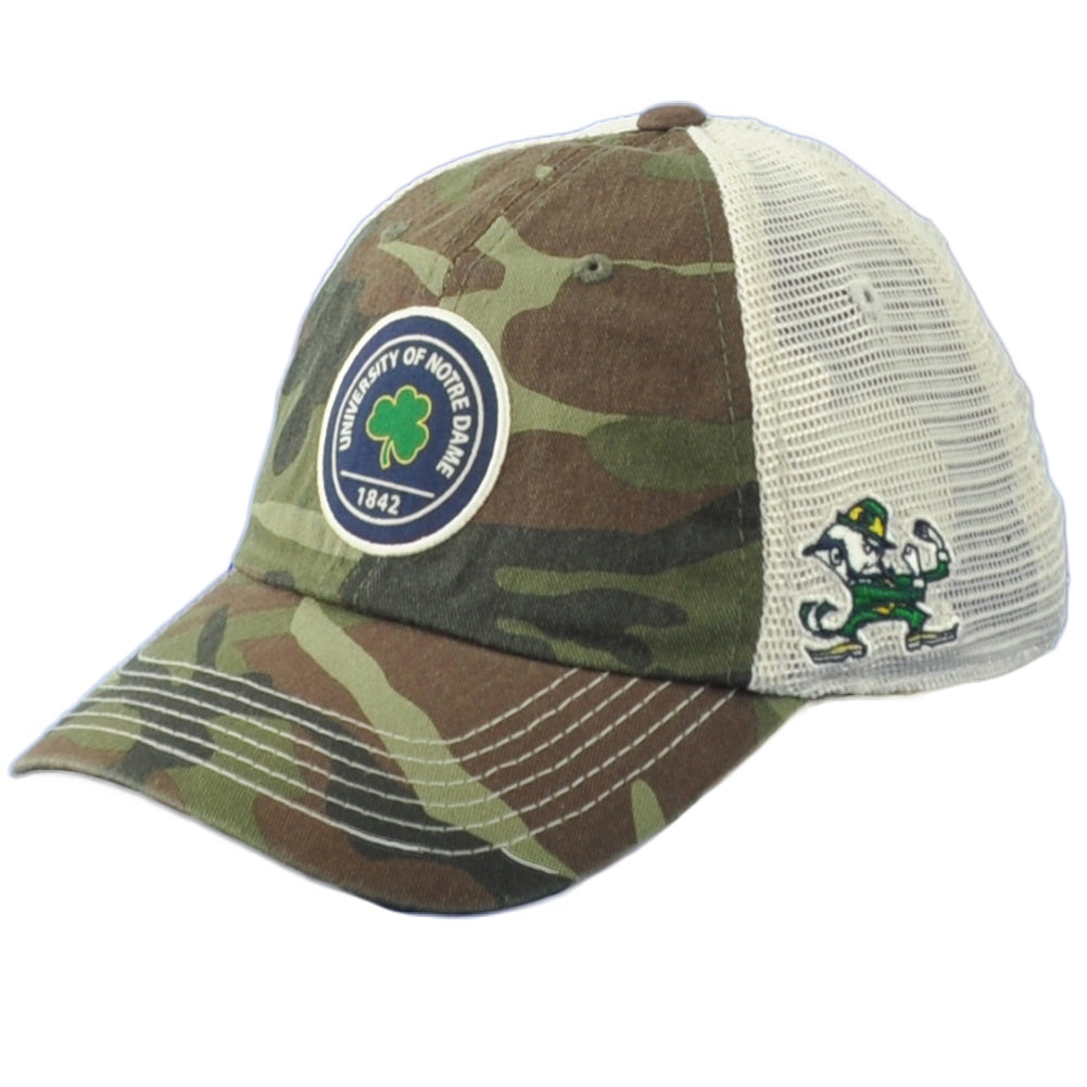NCAA Captivating Notre Dame Fightin Irish 1842 Trucker Mesh Camo Adults Hat Cap