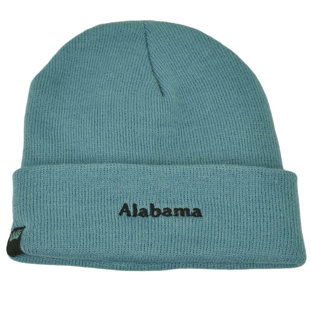 Alabama Bama Cuffed Knit Beanie Blue Hat Deer State Heart of Dixie Skully Acrylic