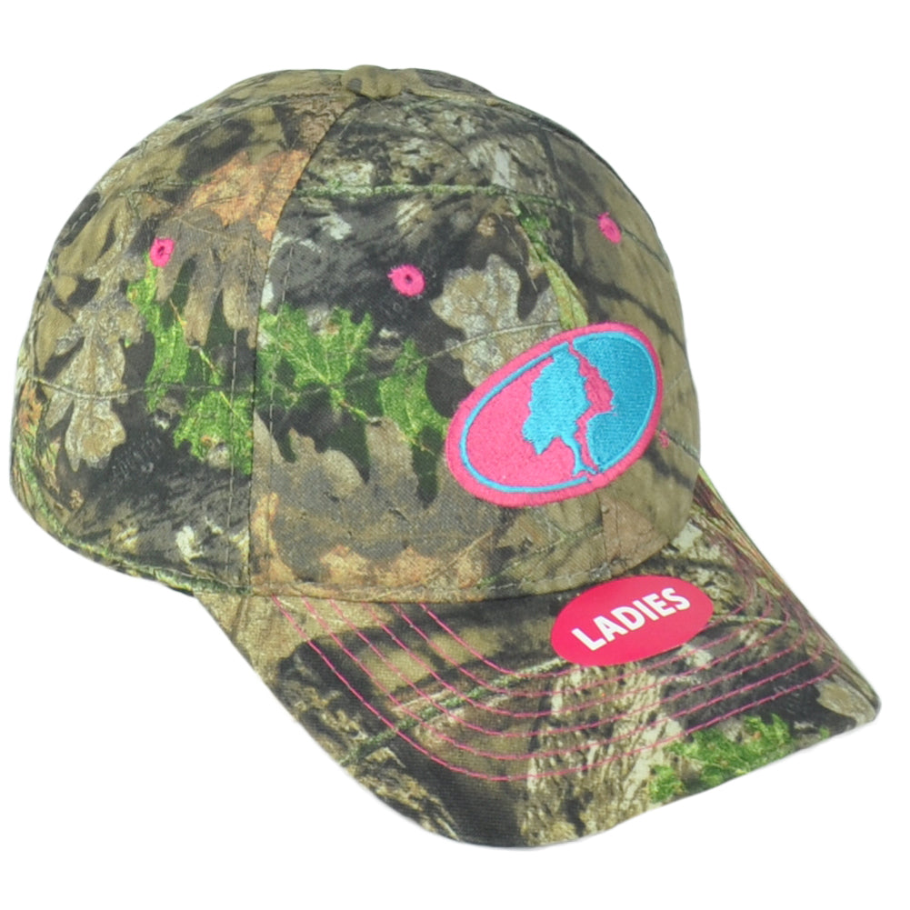 Mossy Oak Ladies Women Brown Camouflage Outdoor Pink Blue Adjustable Hat Cap