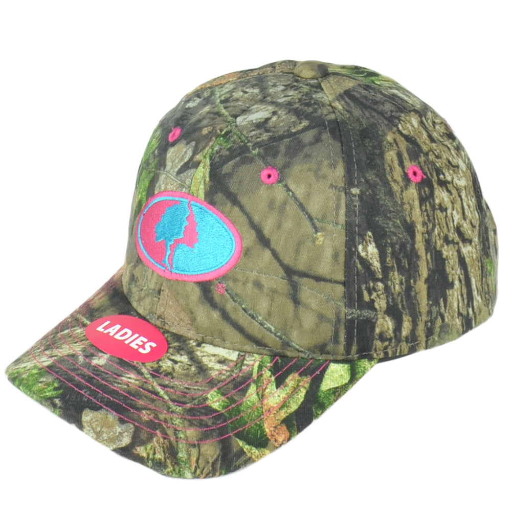 Mossy Oak Ladies Women Brown Camouflage Outdoor Pink Blue Adjustable Hat Cap