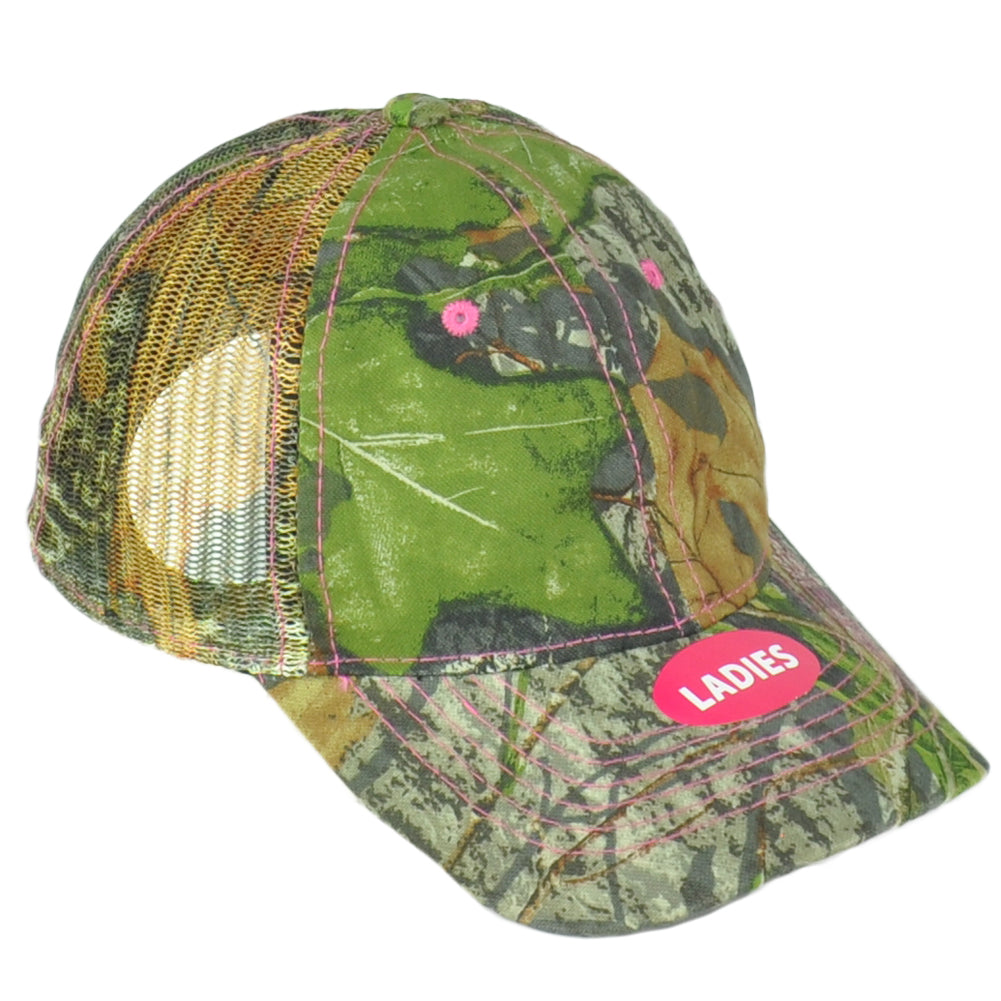 Mossy Oak Ladies Women Camouflage Outdoor Mesh Trucker Blank Adjustable Hat Cap