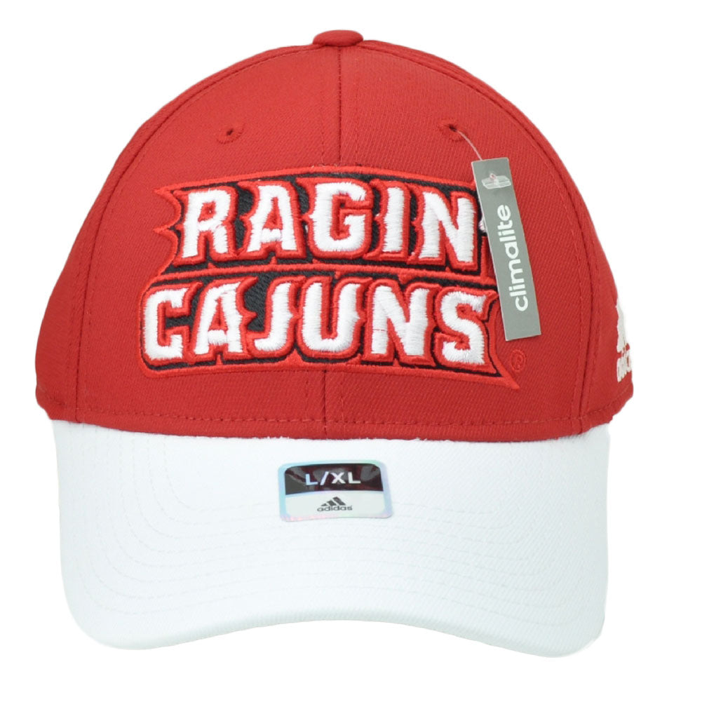 NCAA Adidas Louisiana Ragin Cajuns M540Z White Flex Fit Hat Cap