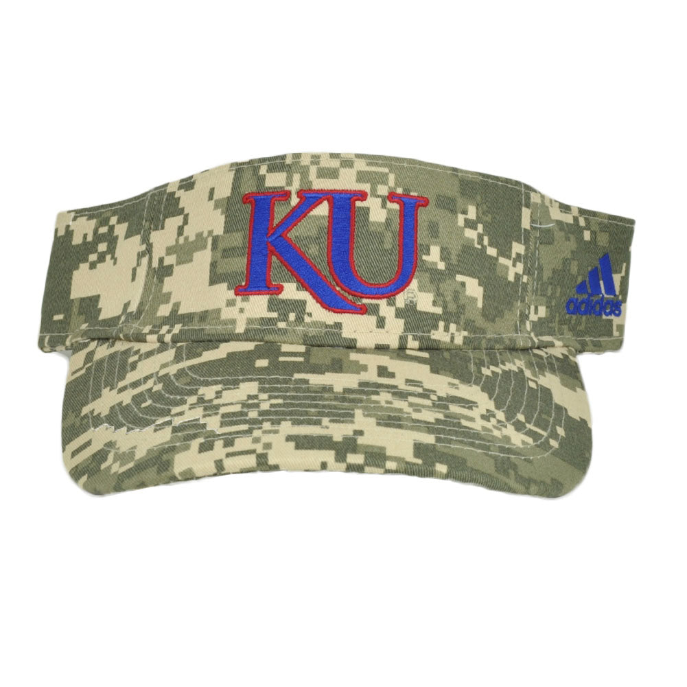 NCAA Adidas Kansas Jayhawks W761Z Digital Camo Visor Curved Bill Adjustable Hat
