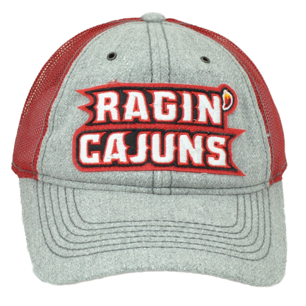 NCAA Adidas Louisiana Ragin Cajuns EW63Z Mesh Snapback Gray Red Hat Cap Sports