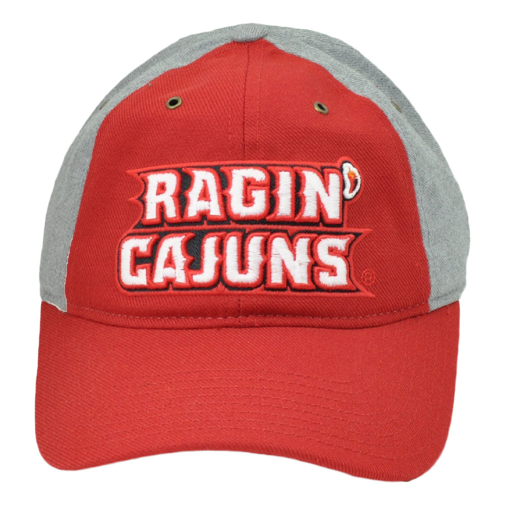 NCAA Adidas Louisiana Ragin Cajuns EW64Z 2 Tone Adjustable Hat Cap Red Gray