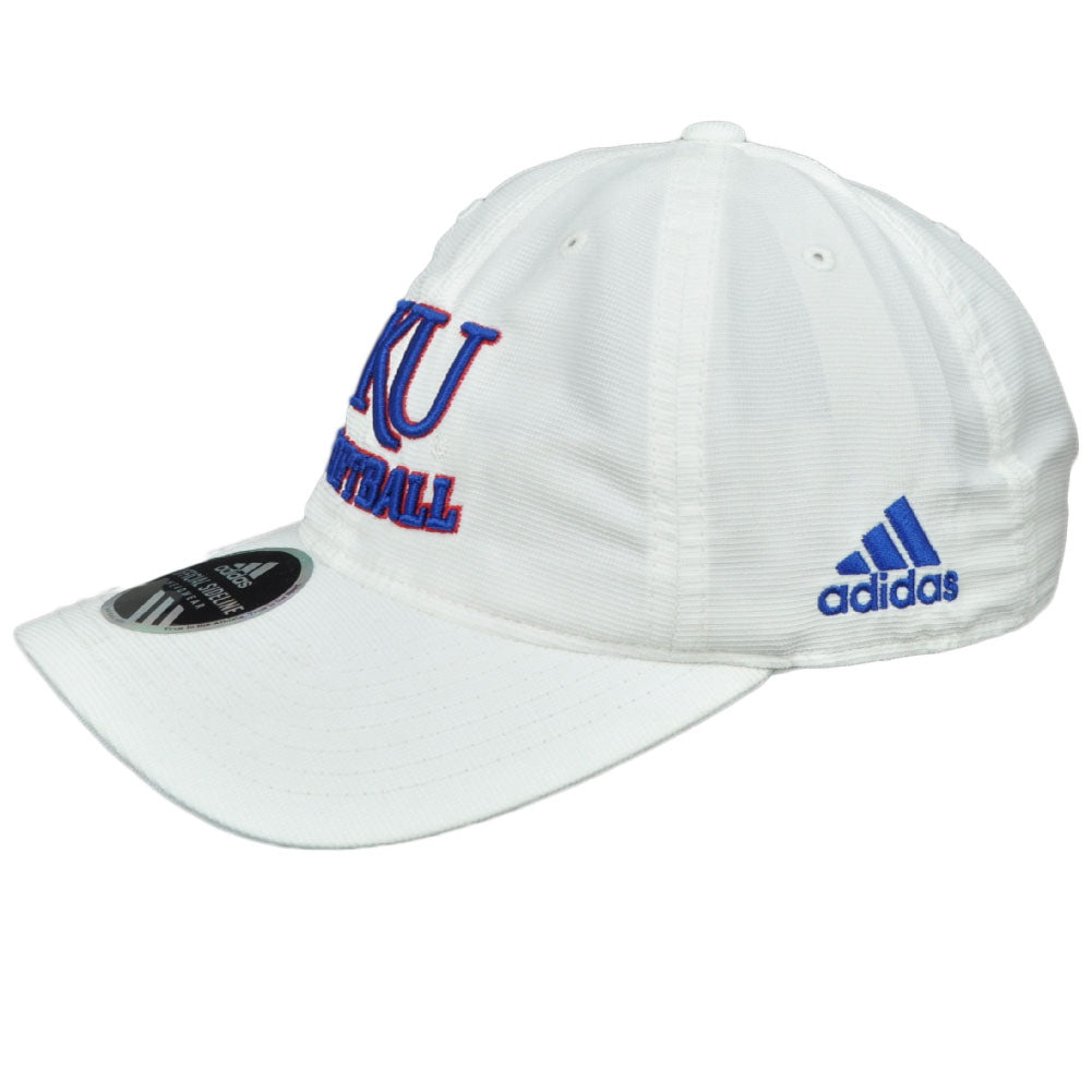 NCAA Kansas Jayhawks Softball White Adidas Curved Bill Hat Cap Adjustable