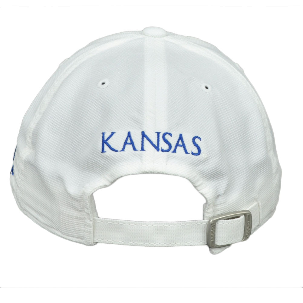 NCAA Kansas Jayhawks Softball White Adidas Curved Bill Hat Cap Adjustable