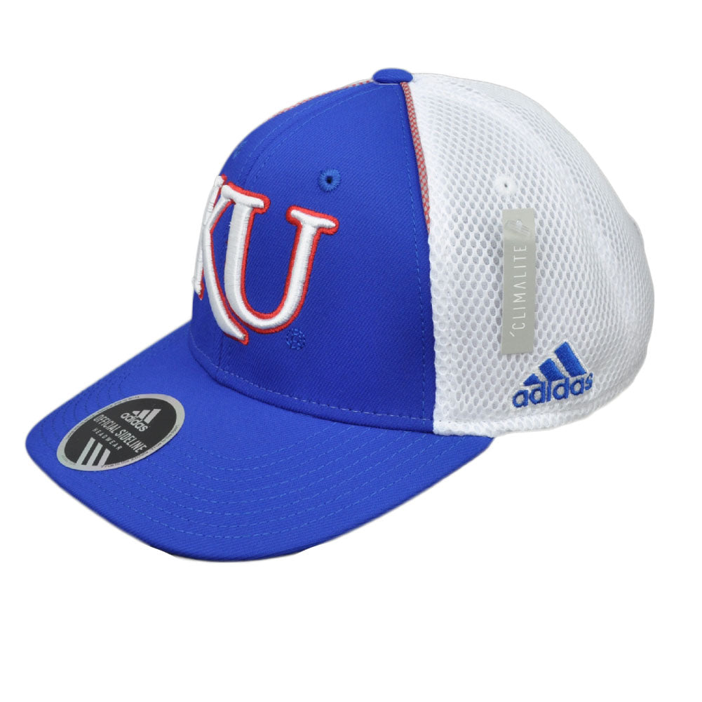 NCAA Adidas Kansas Jayhawks 347AZ Game Structure Hat Cap Adjustable Hat Cap Blue