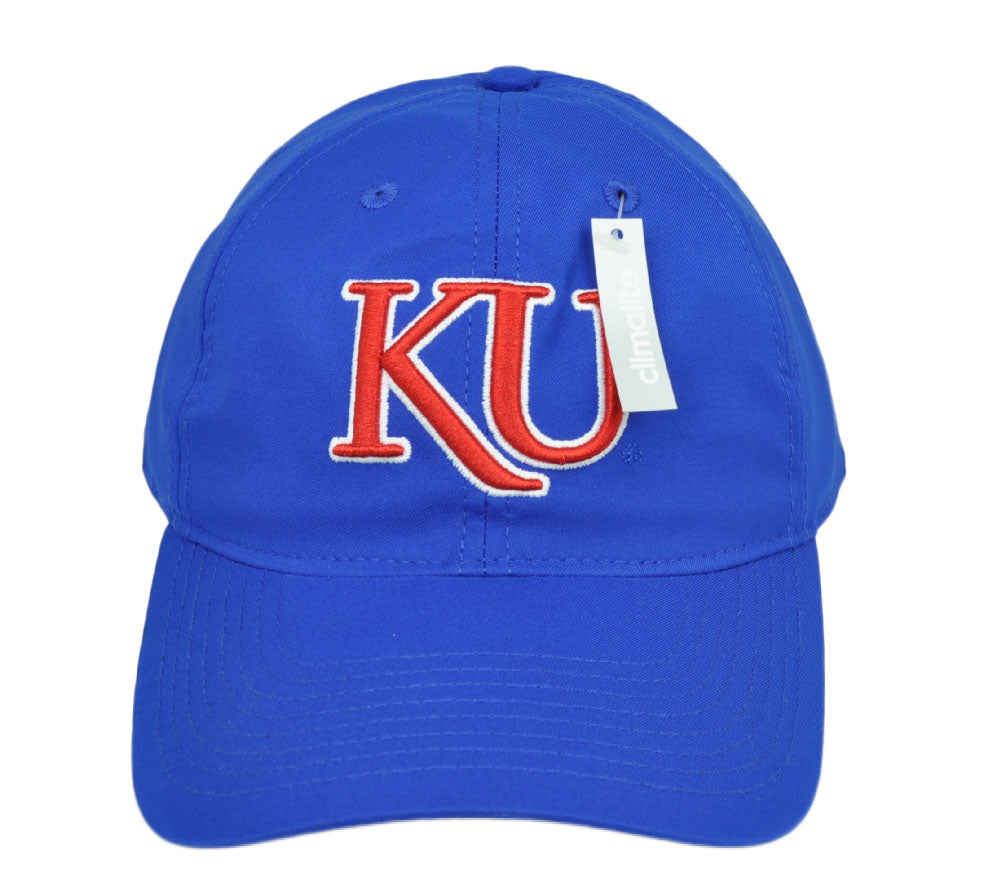 NCAA Adidas Kansas Jayhawks QB21Z Blue Relaxed Hat Cap Adjustable Climalite