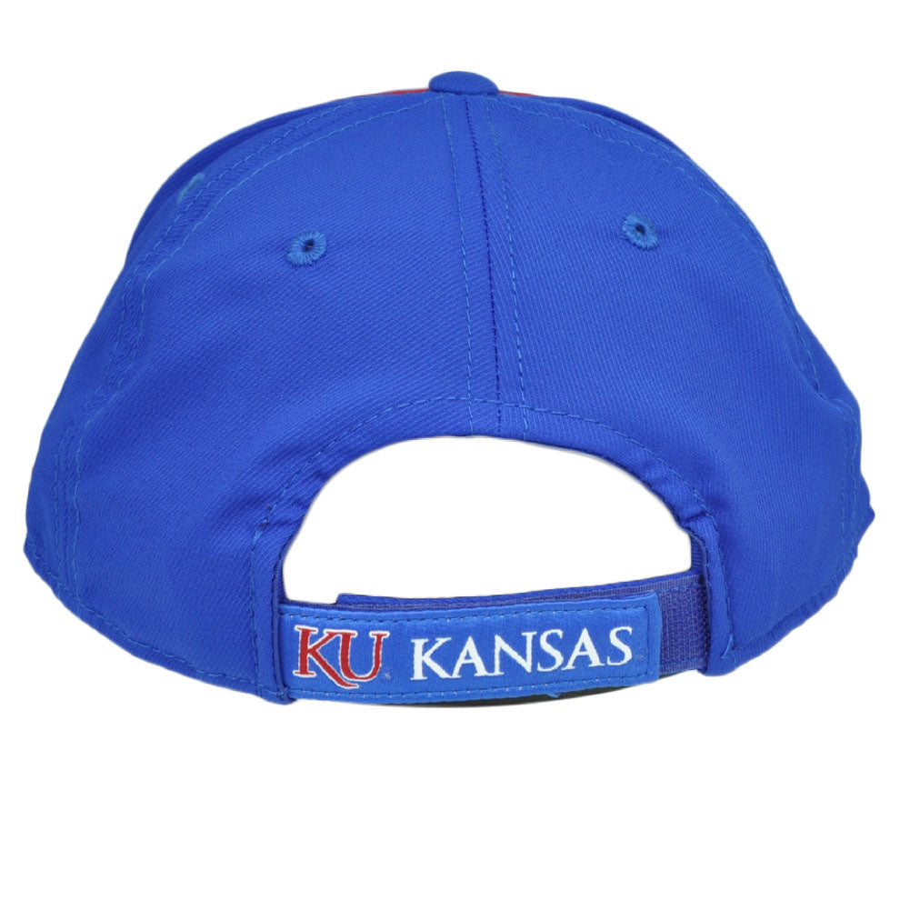 NCAA Kansas Jayhawks 155VZ Structures Blue Adjustable Hat Cap Curved Bill Adidas