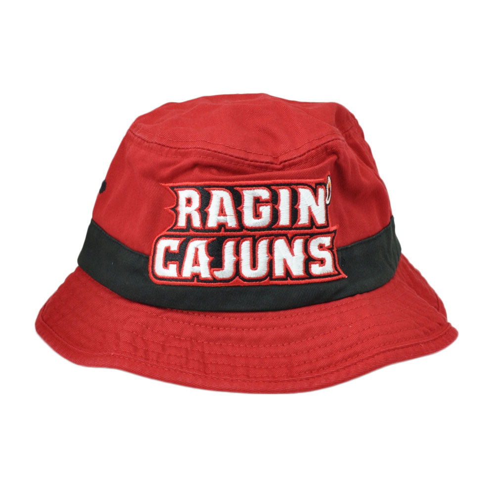 NCAA Louisiana Ragin Cajuns U238Z Red Sun Bucket Hat Hat