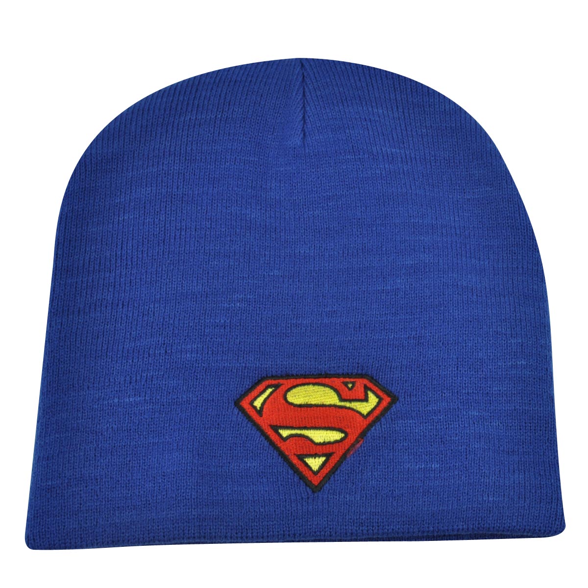 Superman Cuffless Knit Beanie Toque Winter Cartoon DC Comics Book Super Hero Blue