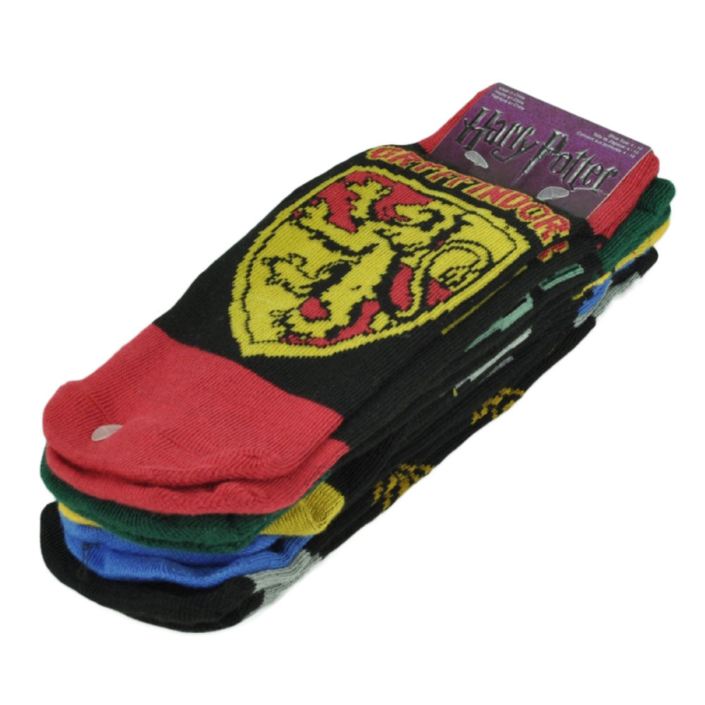 Harry Potter Gryffindor Slytherin Hufflepuff Raven Claw Hogwarts 5 Pair Socks