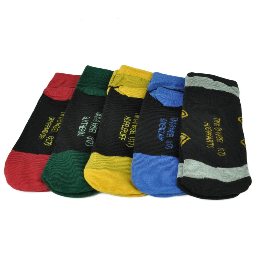 Harry Potter Gryffindor Slytherin Hufflepuff Raven Claw Hogwarts 5 Pair Socks