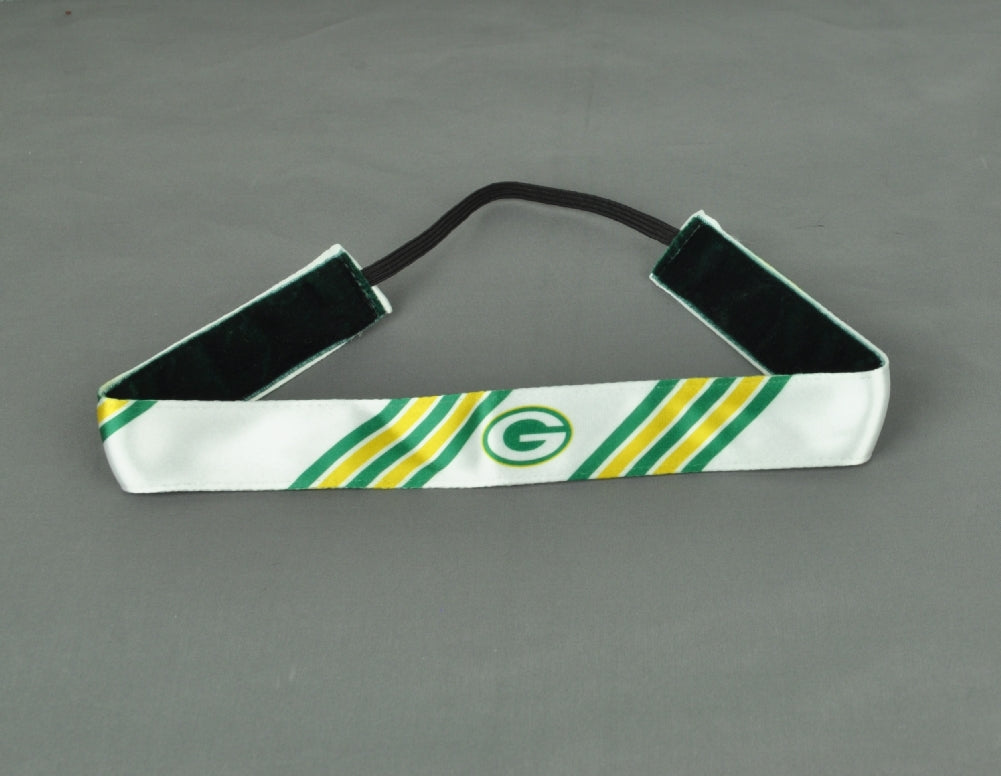 Green Bay Packers Headband Womens White Green Elastic Hair Accessory Sport Game