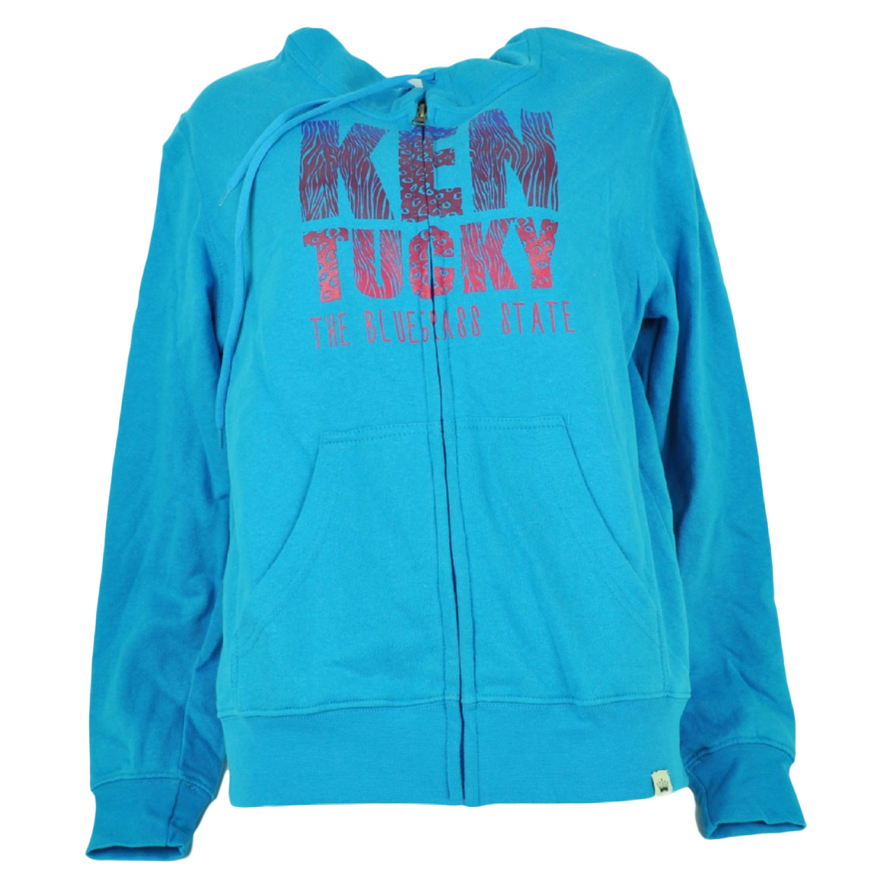 Kentucky KY Bluegrass State Neon Blue Womens Zipper Hoodie Jacket Ladies