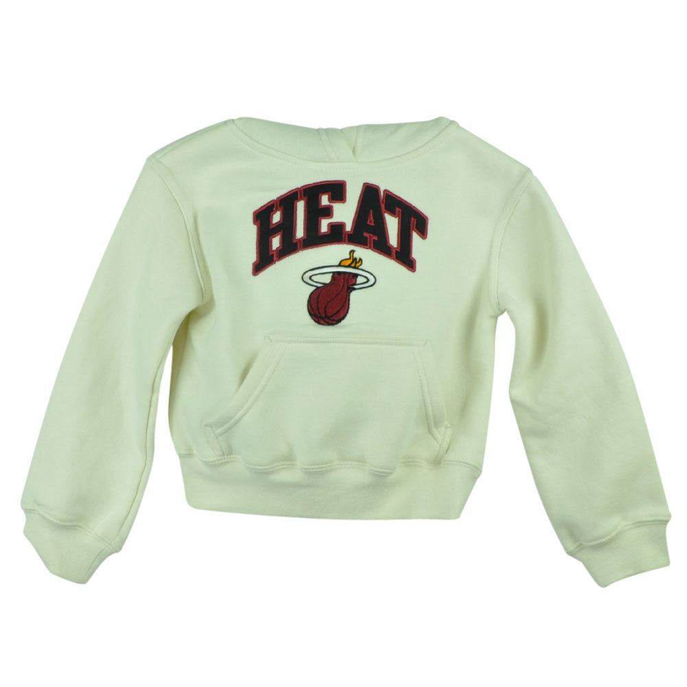 NBA Miami Heat Youth Kids Cream Sweater Hoodie Fleece Winter Hooded 7-8