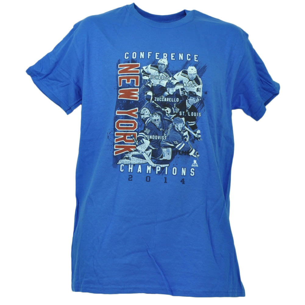 New York Rangers Conference Champions 2014 Mens Adult Blue Tshirt Tee Crew Neck