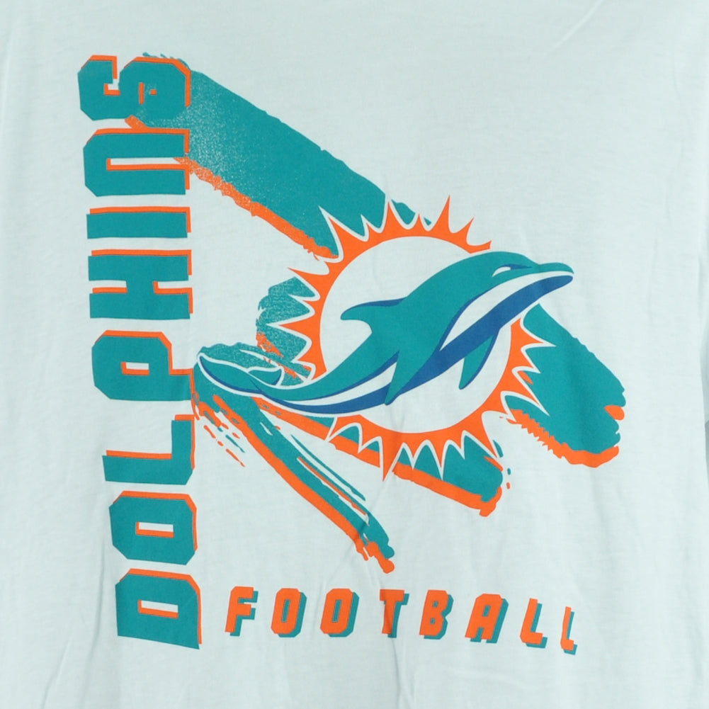 NFL Starter Miami Dolphins Football White Crew Neck Men Adults Tshirt Tee