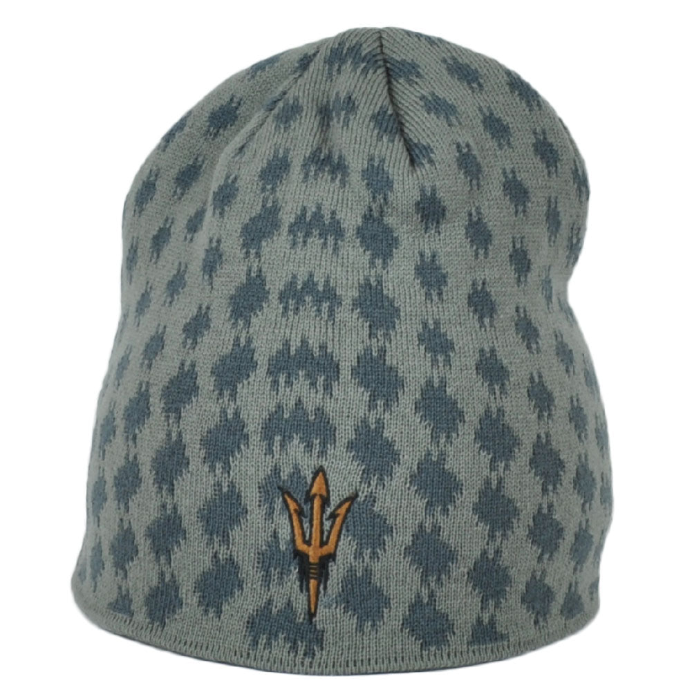 NCAA Adidas Arizona State Sun Devils KU49Z Gray Cuffless Knit Beanie Hat Toque