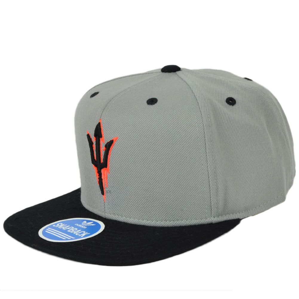 NCAA Adidas Arizona State Sun Devils NK56Z Gray Neon Logo Flat Bill Snapback Hat