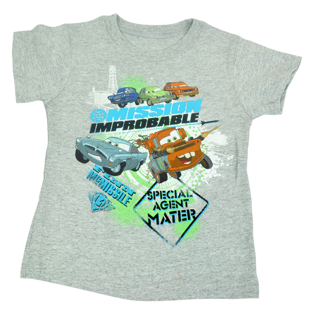 Official Disney Cars Movie Special Agent Mater Grey Toddler Kids Tshirt Tee