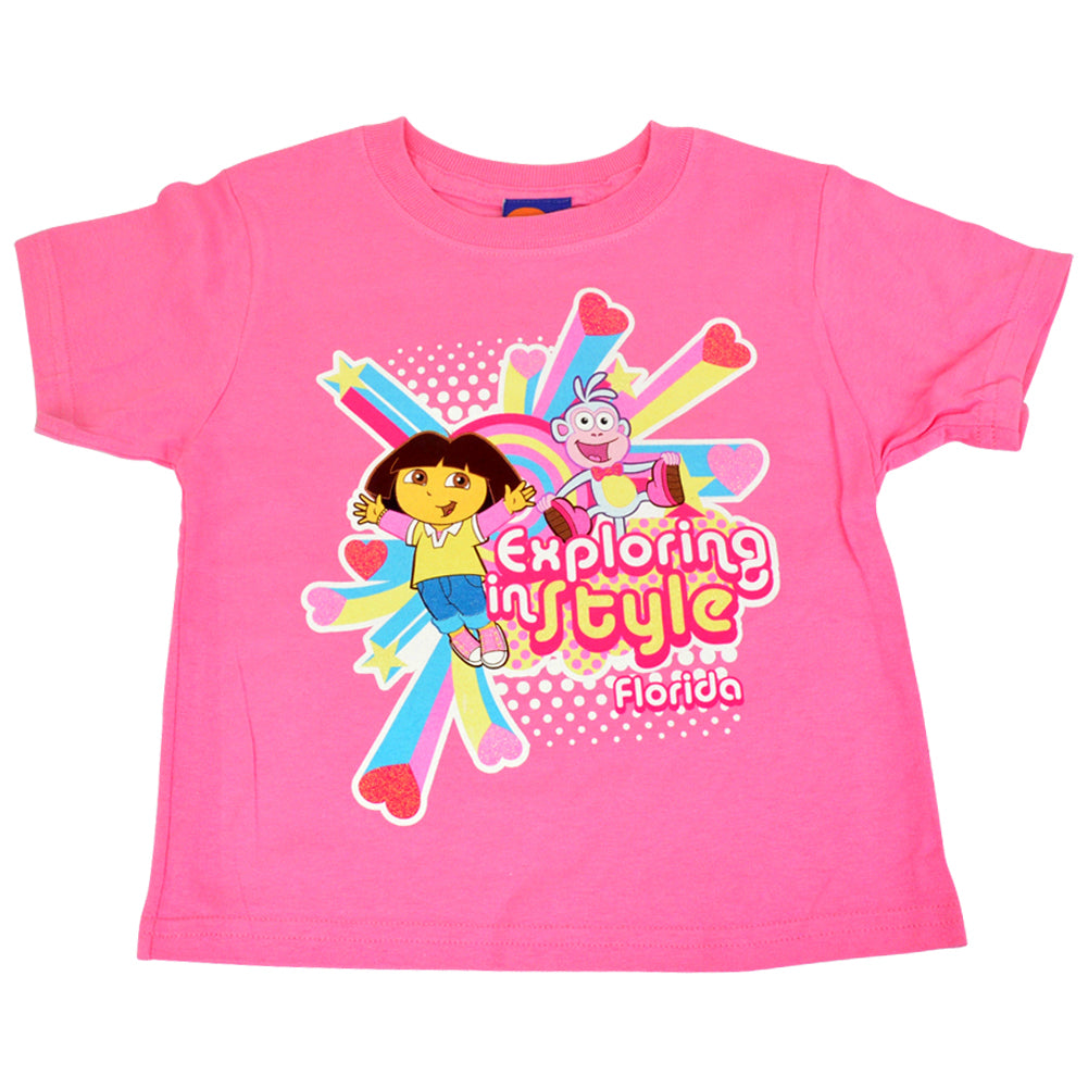 Nickelodeon Dora The Explorer Boots Exploring Style Girls Toddler Tshirt Tee 2T