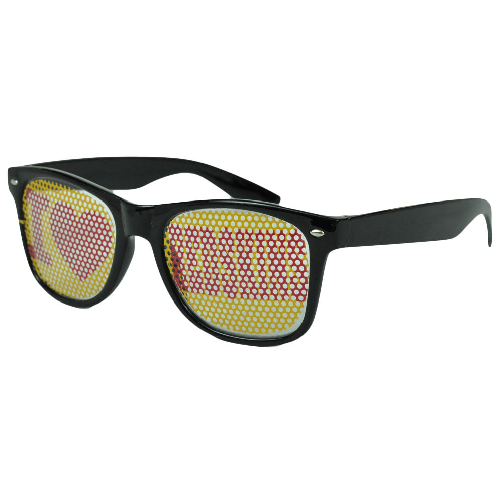 Sun Glasses Fashion Novelty Wayfarer Style Shades Costume Spec I Love Redskins