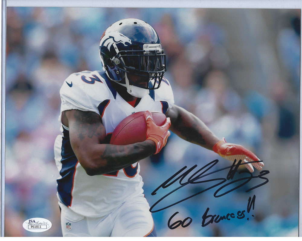 NFL Denver Broncos Willis McGhee #23 Running Play Autograph Picture 8 x 10 JSA