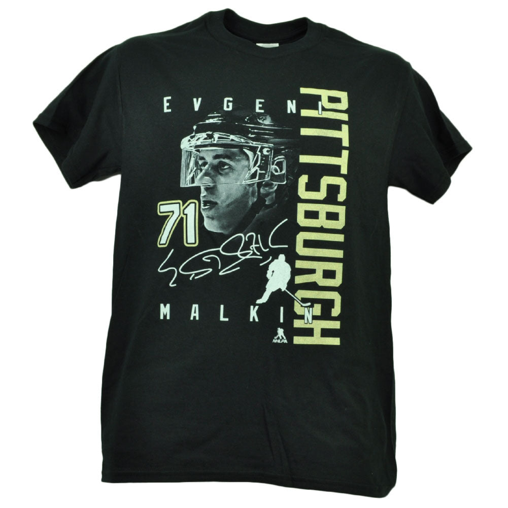 Pittsburgh Penguins Evgeni Malkin 71 Player Signature Tshirt Tee Mens Black